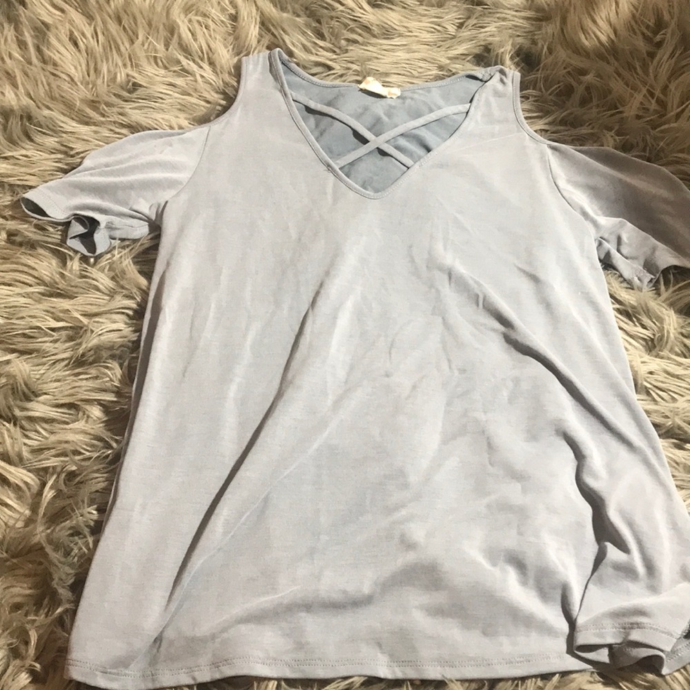off the shoulder strappy shirt